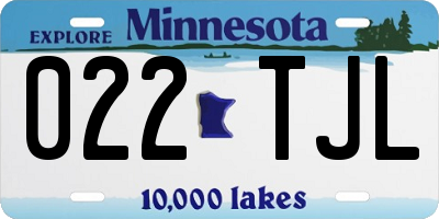 MN license plate 022TJL