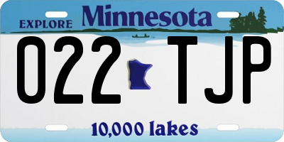 MN license plate 022TJP
