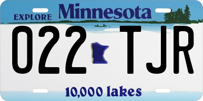 MN license plate 022TJR