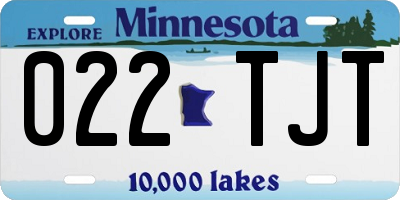 MN license plate 022TJT