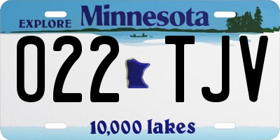 MN license plate 022TJV
