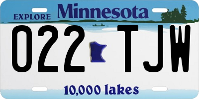 MN license plate 022TJW