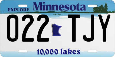 MN license plate 022TJY
