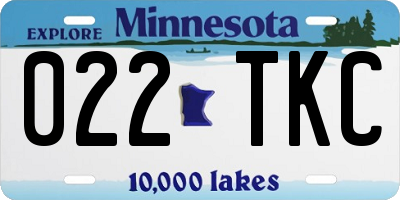 MN license plate 022TKC