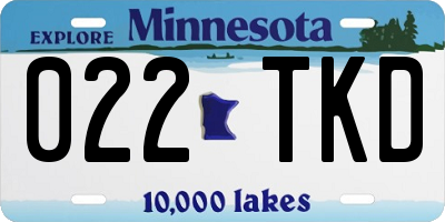 MN license plate 022TKD