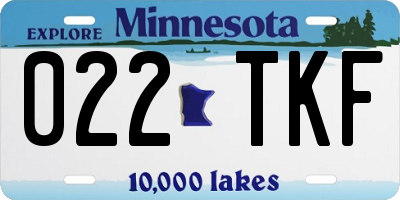 MN license plate 022TKF