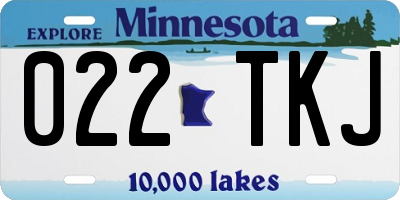 MN license plate 022TKJ