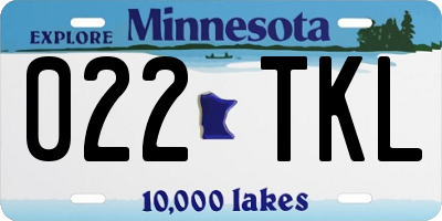 MN license plate 022TKL