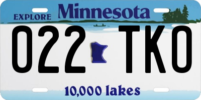 MN license plate 022TKO