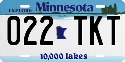 MN license plate 022TKT
