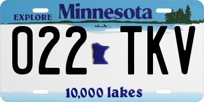 MN license plate 022TKV