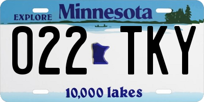 MN license plate 022TKY