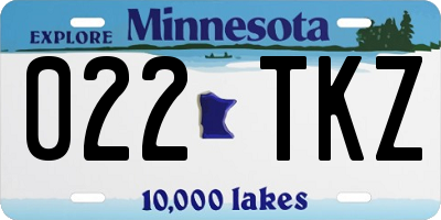MN license plate 022TKZ