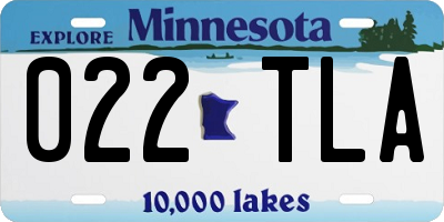 MN license plate 022TLA