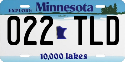 MN license plate 022TLD
