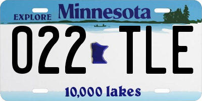 MN license plate 022TLE