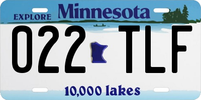 MN license plate 022TLF
