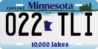MN license plate 022TLI