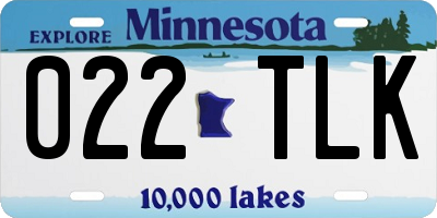 MN license plate 022TLK