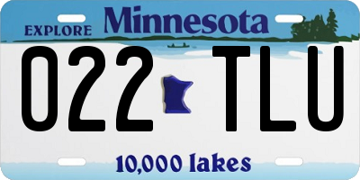 MN license plate 022TLU