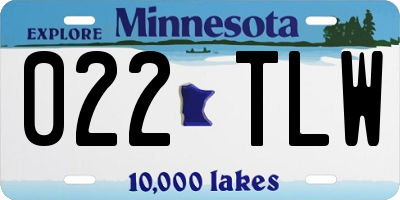 MN license plate 022TLW