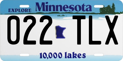 MN license plate 022TLX