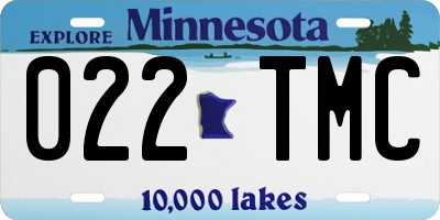 MN license plate 022TMC