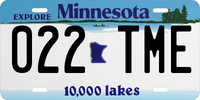MN license plate 022TME
