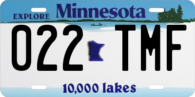 MN license plate 022TMF