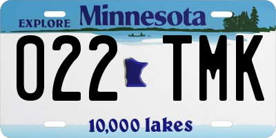 MN license plate 022TMK
