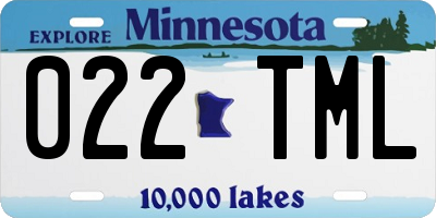 MN license plate 022TML