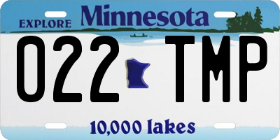 MN license plate 022TMP