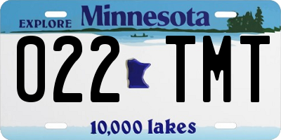 MN license plate 022TMT