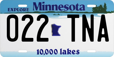 MN license plate 022TNA