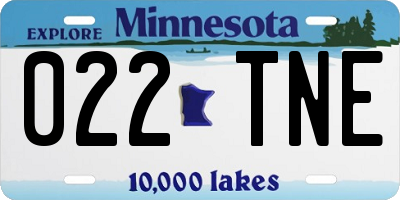 MN license plate 022TNE