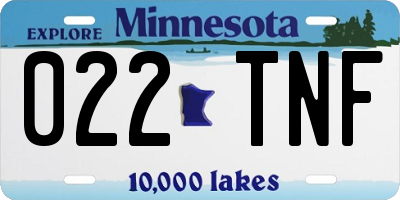 MN license plate 022TNF