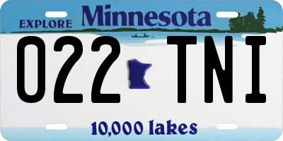 MN license plate 022TNI