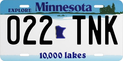 MN license plate 022TNK
