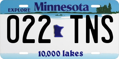MN license plate 022TNS