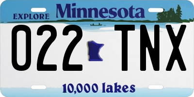 MN license plate 022TNX