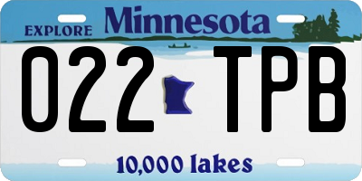 MN license plate 022TPB
