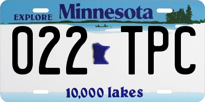 MN license plate 022TPC
