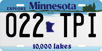 MN license plate 022TPI