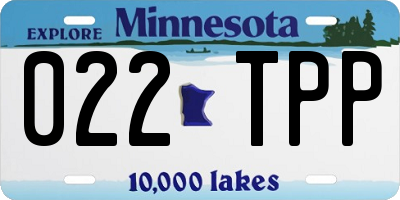 MN license plate 022TPP