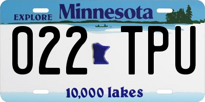 MN license plate 022TPU