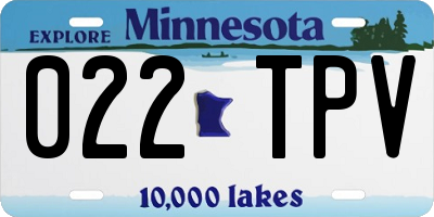 MN license plate 022TPV