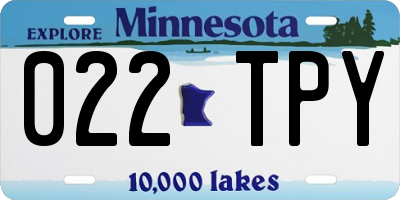 MN license plate 022TPY