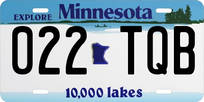 MN license plate 022TQB