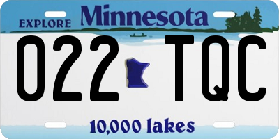 MN license plate 022TQC