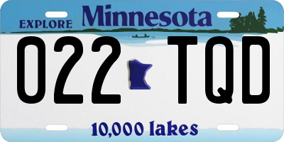 MN license plate 022TQD